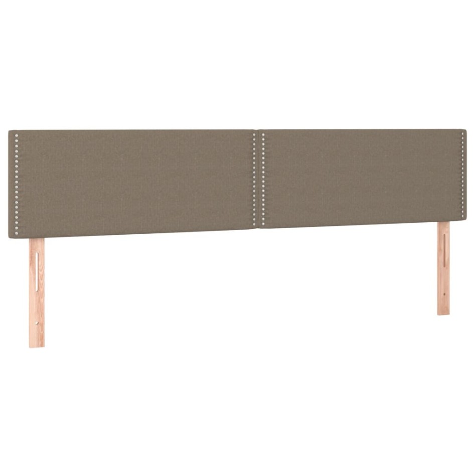 Cama box spring con colchón y LED tela gris taupe 120x190