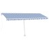 Toldo retráctil manual con LED azul y blanco 500x300