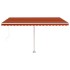 Toldo manual retráctil con luz LED naranja y marrón 450x350