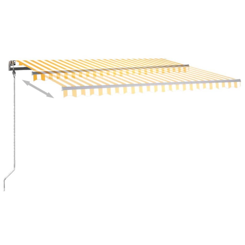 Toldo manual retráctil con LED amarillo y blanco 450x300