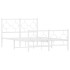 Estructura cama metal con cabecero y estribo blanco 120x190