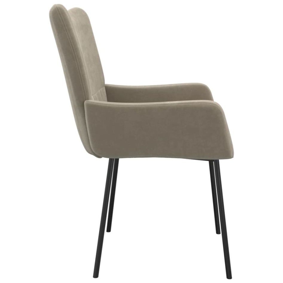 Sillas de comedor 2 unidades terciopelo gris