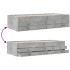 Tumbona con cajones madera ingeniería gris hormigón 90x190