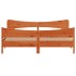 Estructura cama con cabecero madera pino marrón cera 200x200
