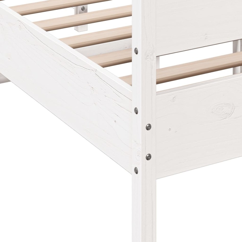 Estructura de cama con cabecero madera pino blanco 120x190