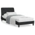 Estructura de cama con cabecero de terciopelo negro 90x200