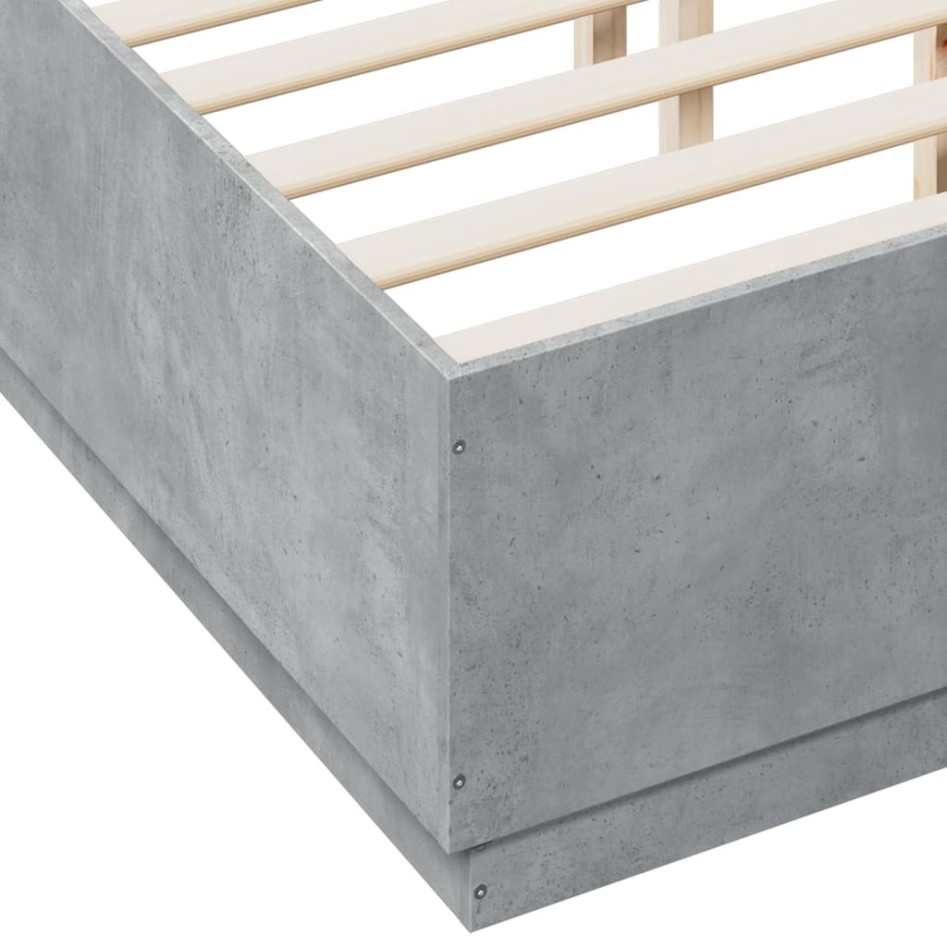 Estructura de cama madera de ingeniería gris hormigón