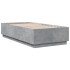 Estructura cama con luces LED madera gris hormigón 90x190