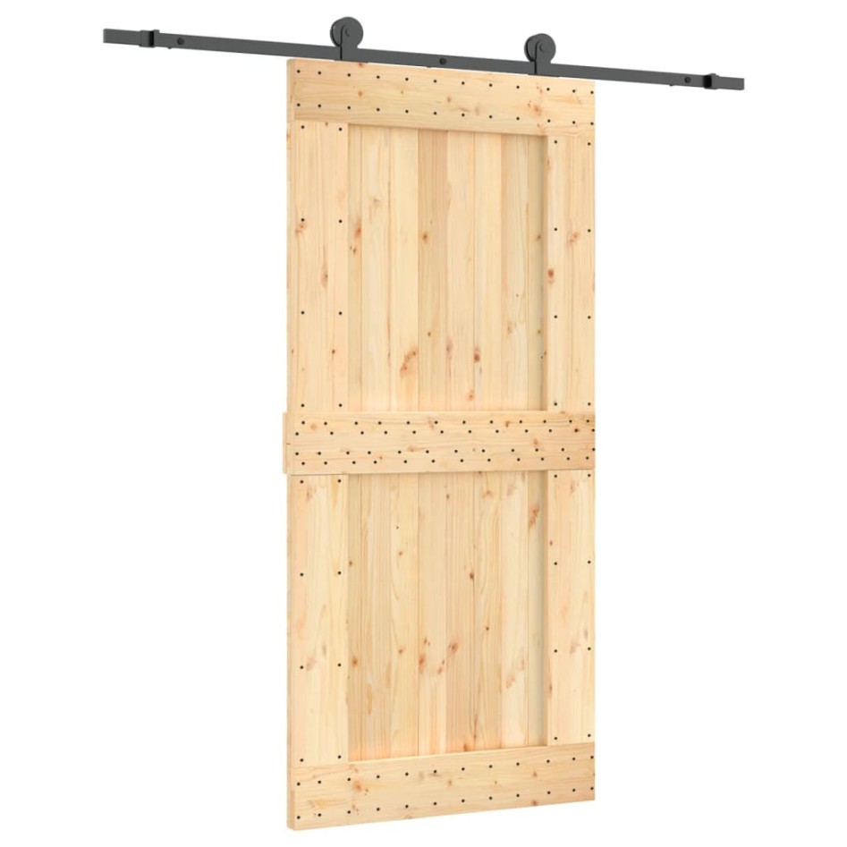 Puerta corredera con herrajes madera maciza de pino 95x210