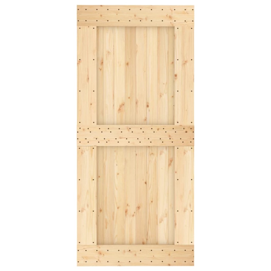 Puerta corredera con herrajes madera maciza de pino 95x210