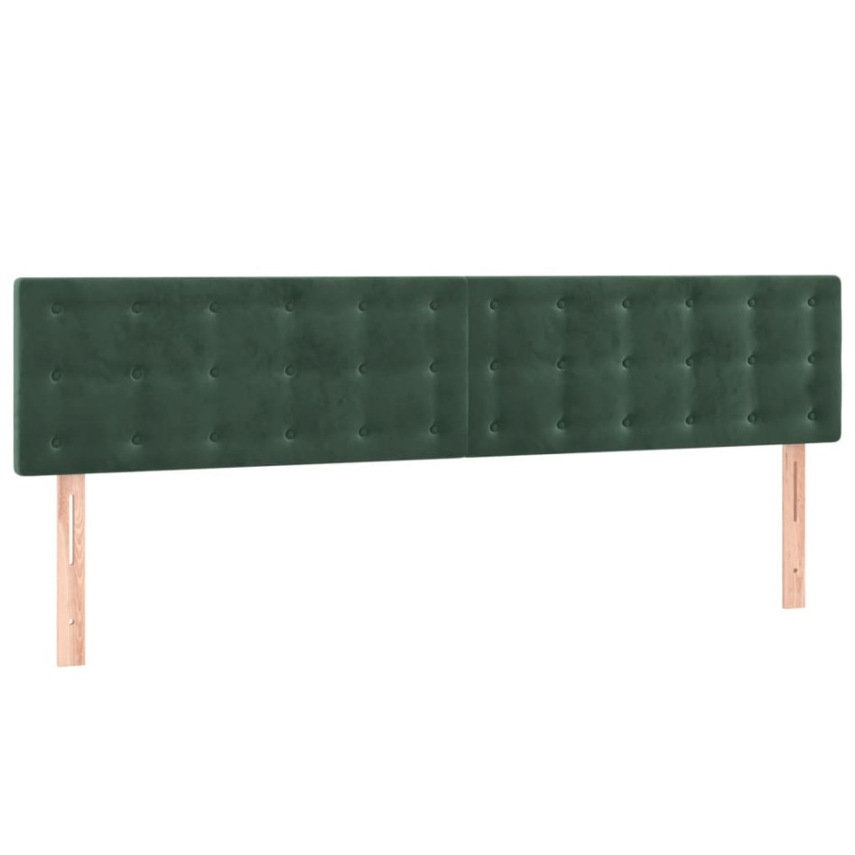 Cama box spring colchón y LED terciopelo verde oscuro