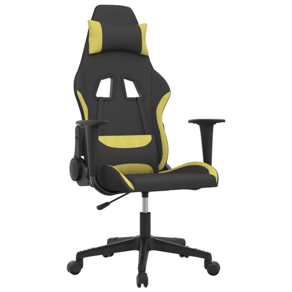 Silla gaming de masaje tela negro y verde