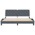 Estructura cama con cabecero terciopelo gris oscuro 180x200
