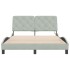 Estructura cama con luces LED terciopelo gris claro 140x200