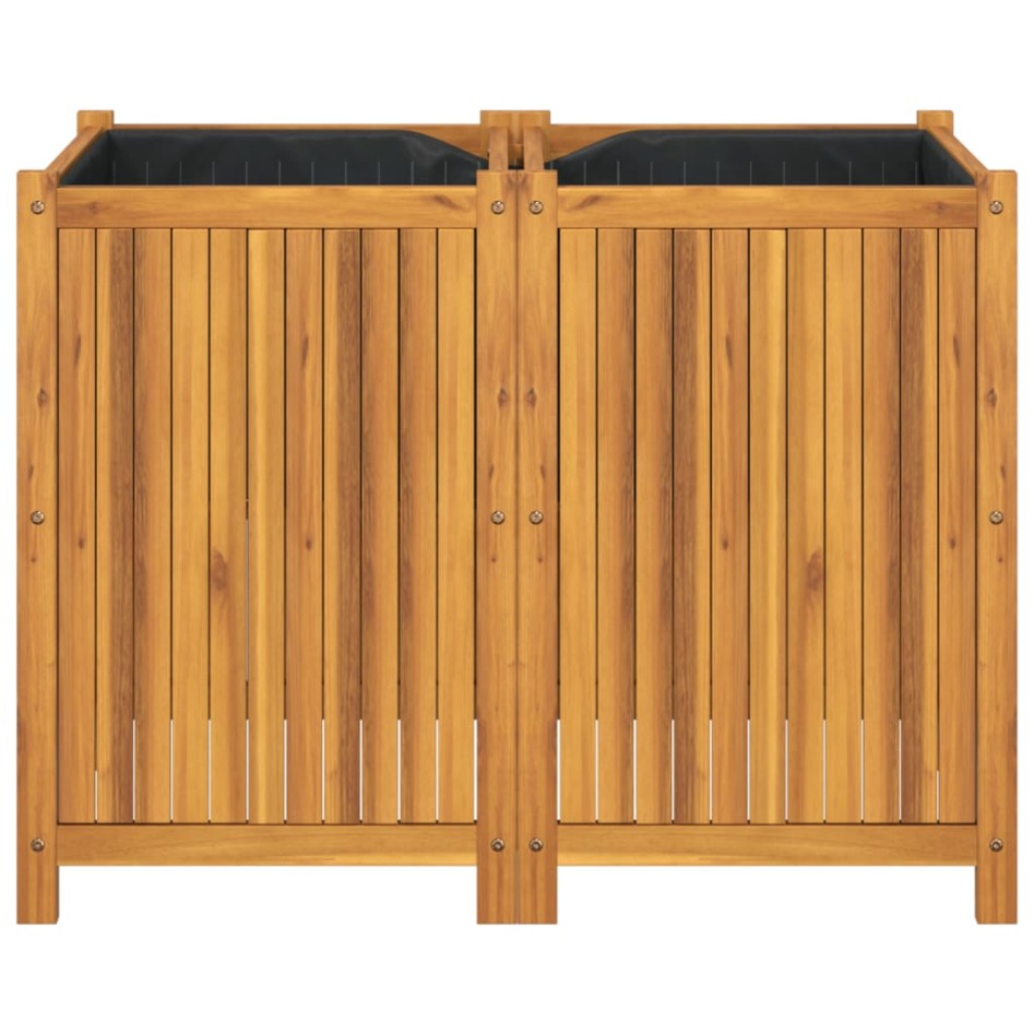 Jardinera con forro madera maciza de acacia 100x50x75