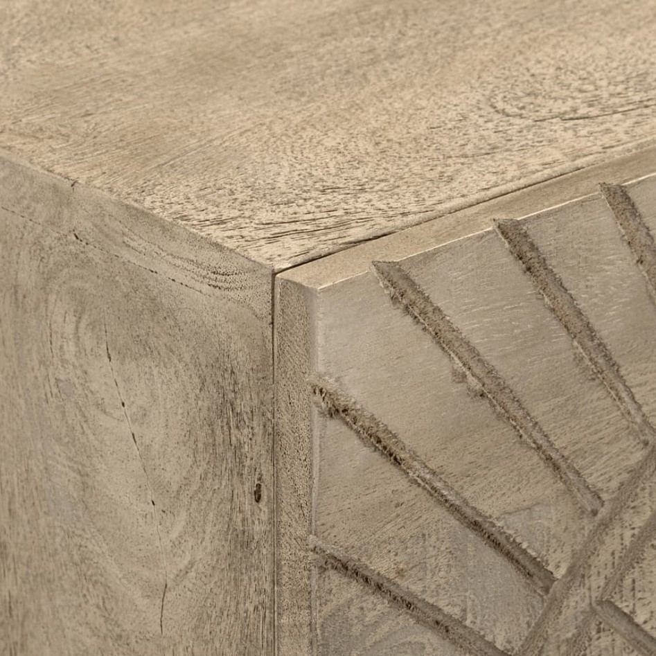 Cómoda madera maciza de mango y hierro 55x30x76