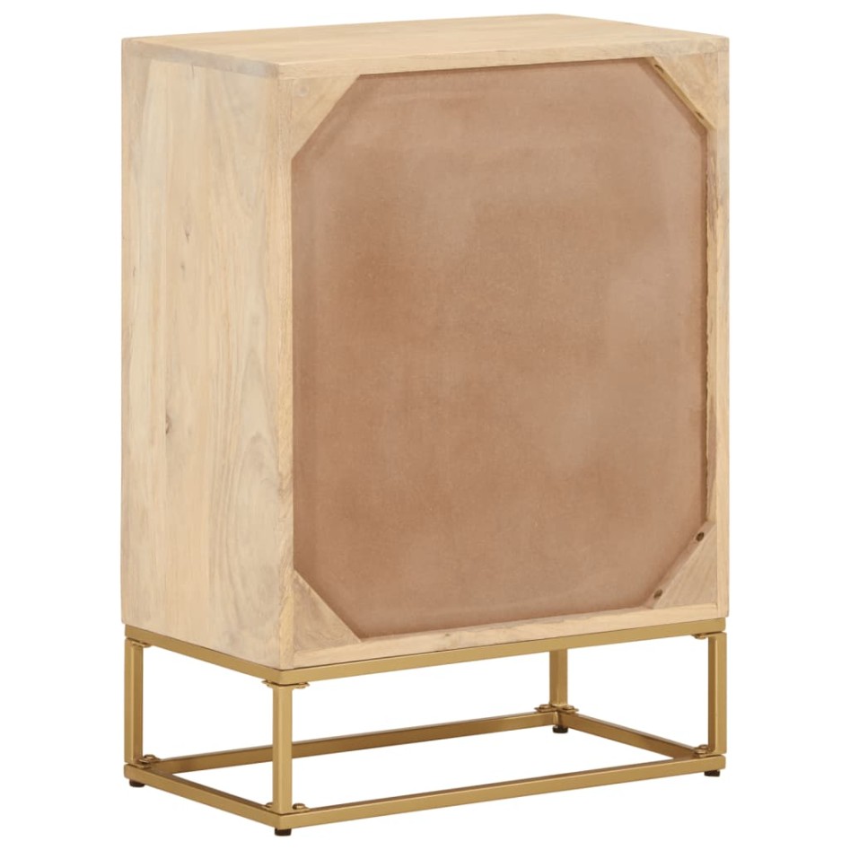 Cómoda madera maciza de mango y hierro 55x30x76
