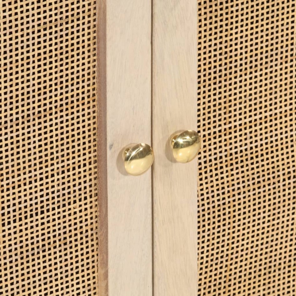 Aparador de hierro y madera maciza de mango negro 55x30x76