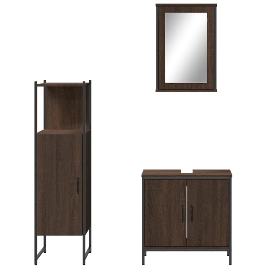 Set de muebles baño 3 pzas madera contrachapada roble