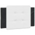 Estructura cama con LED cuero sintético negro blanco 90x200