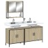 Set de muebles de baño 3 pzas madera contrachapada roble