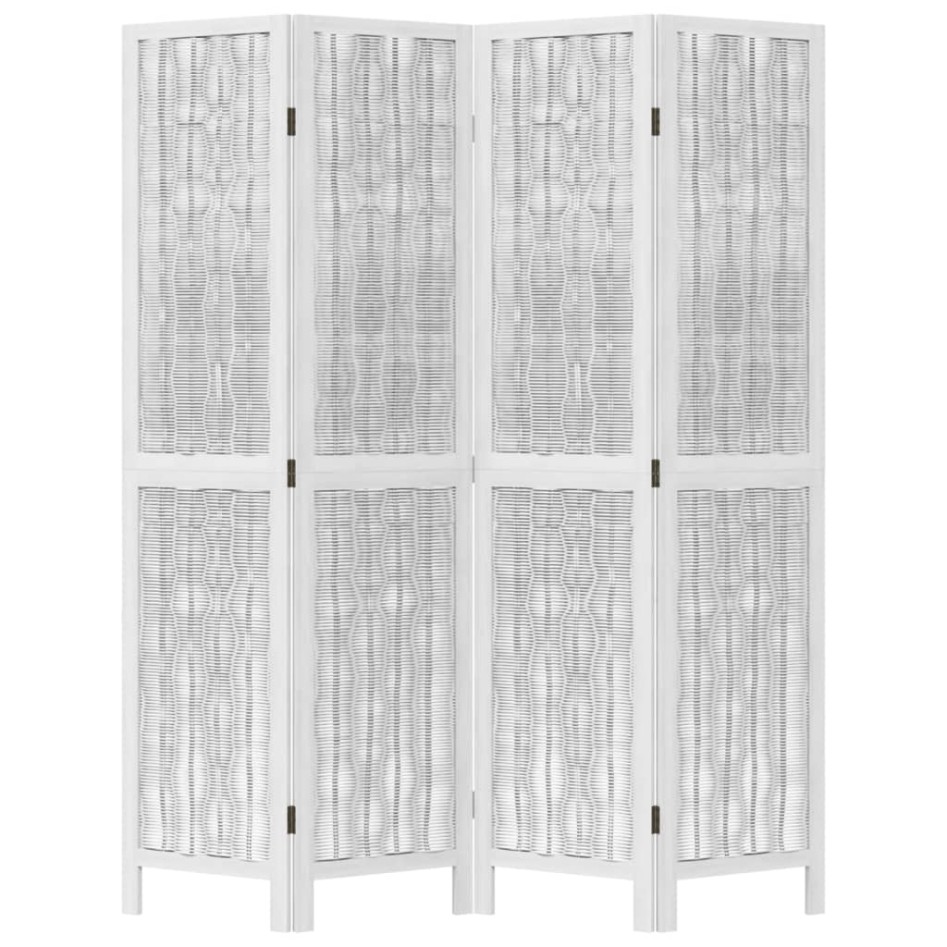 Biombo separador de 4 paneles madera maciza Paulownia