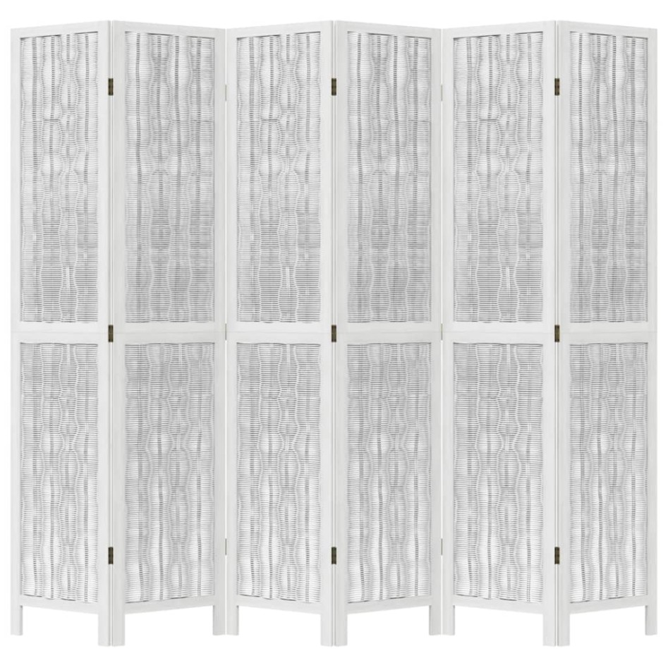 Biombo separador de 6 paneles madera maciza Paulownia