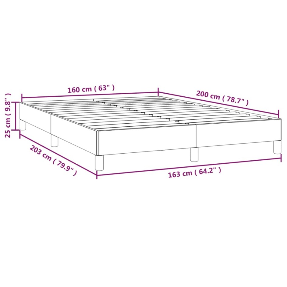 Estructura de cama de tela gris taupe 160x200