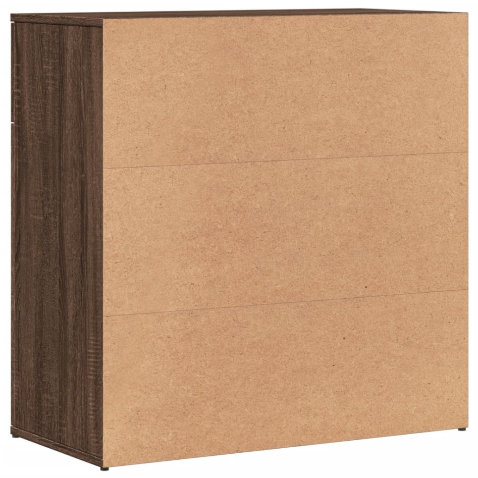 Aparador de madera de ingeniería marrón roble 79x38x80