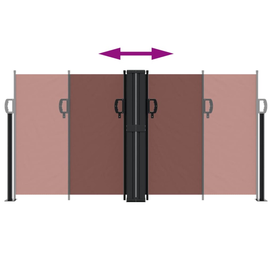 Toldo lateral retráctil marrón 120x600