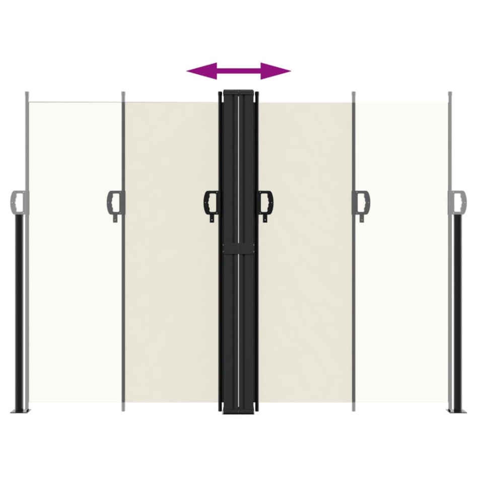 Toldo lateral retráctil crema 180x600