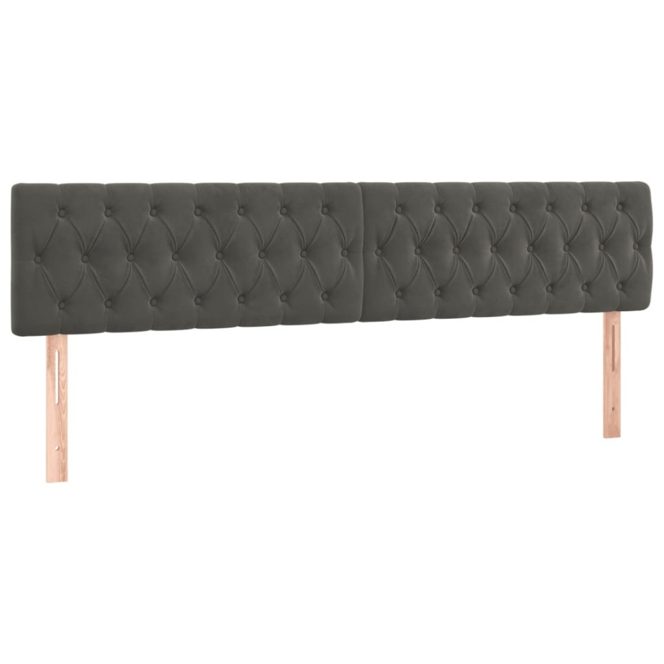 Cama box spring con colchón terciopelo gris oscuro 120x190
