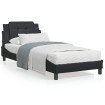 Estructura de cama con cabecero cuero sintético negro 80x200 cm