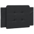 Estructura de cama con cabecero cuero sintético negro 80x200
