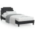 Estructura de cama con cabecero cuero sintético negro 90x190