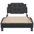 Estructura de cama con cabecero cuero sintético negro 90x190