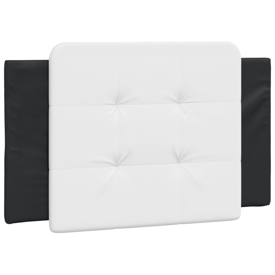 Estructura cama cabecero cuero sintético negro blanco 90x200