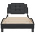 Estructura de cama con cabecero cuero sintético negro