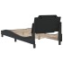 Estructura de cama con cabecero cuero sintético negro