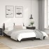 Estructura de cama con cabecero cuero sintético negro y