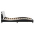 Estructura de cama con cabecero cuero sintético negro y