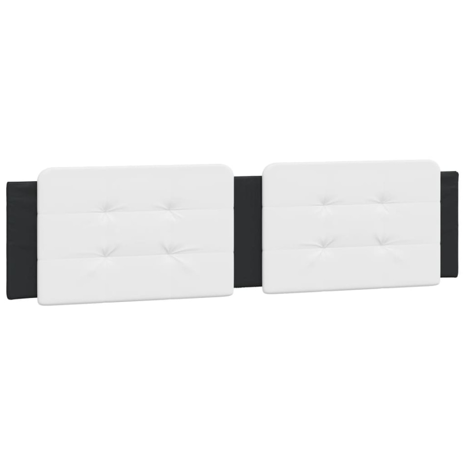Estructura cama cabecero cuero sintético negro blanco