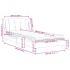 Cama con colchón cuero sintético marrón 100x200
