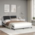 Cama con colchón cuero sintético blanco y negro 140x200