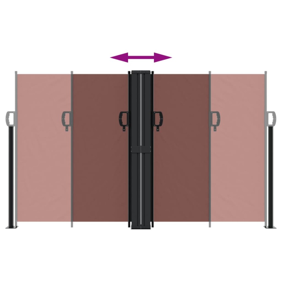 Toldo lateral retráctil marrón 140x600