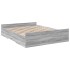 Cama con cajones madera ingeniería gris Sonoma 140x200
