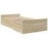 Cama con cajones madera ingeniería roble Sonoma 90x200