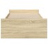 Cama con cajones madera ingeniería roble Sonoma 90x200