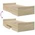 Cama con cajones madera ingeniería roble Sonoma 90x200