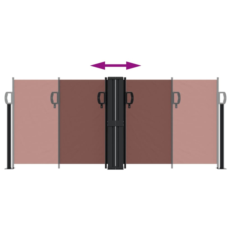 Toldo lateral retráctil marrón 100x600